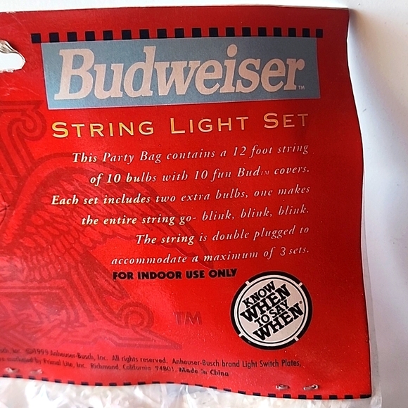 VTG.1999 Budweiser String Light Set.Bottles and Lizards - Picture 7 of 8